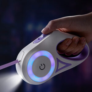 retractable-dog-leash-with-led-spotlight-collar-automatic-safe-for-night-walks